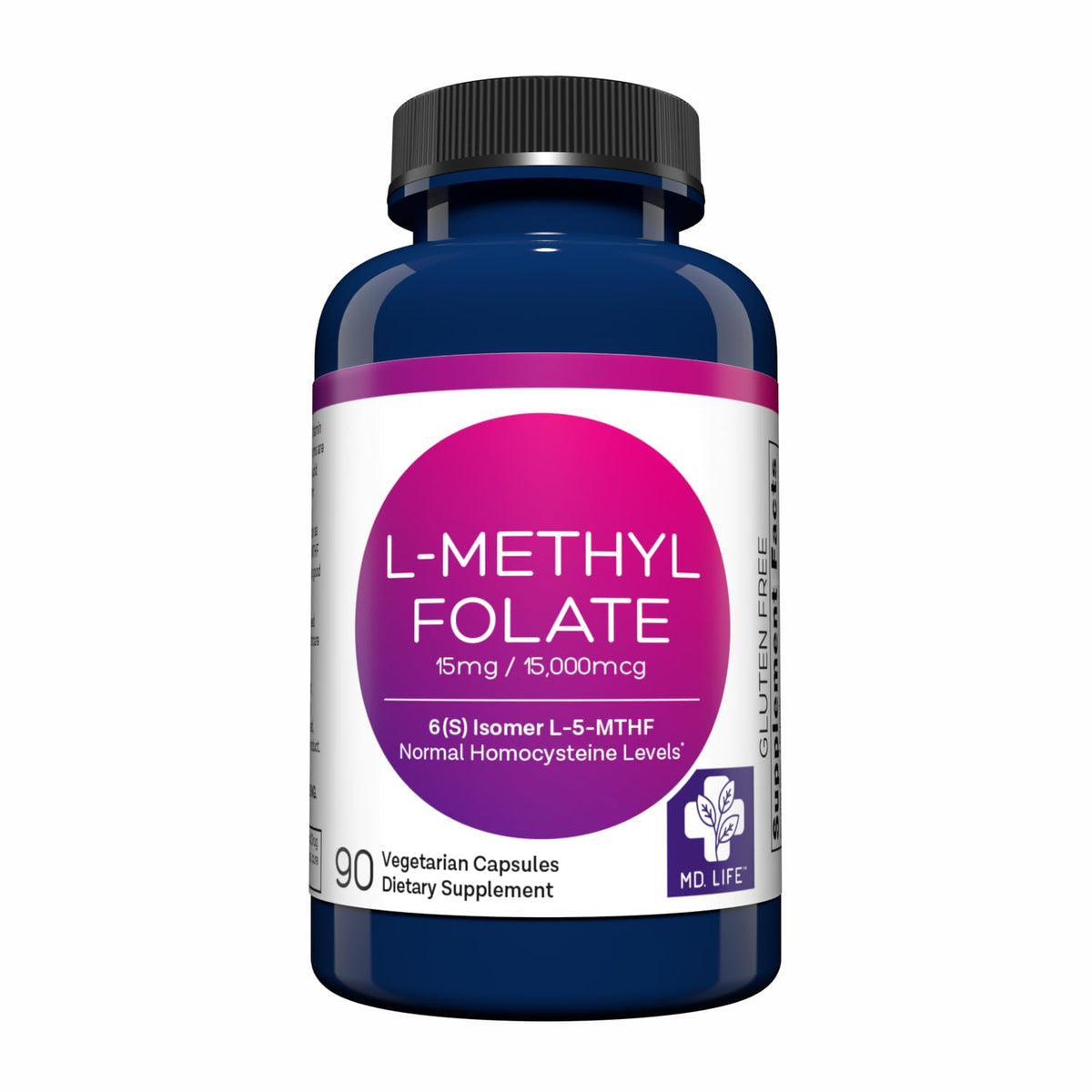 MD.LIFE L-Méthylfolate 15 mg 90 Capsules vue avant