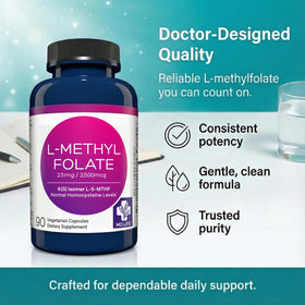 MD.LIFE L-Méthylfolate 2,5 mg capsules sur une table