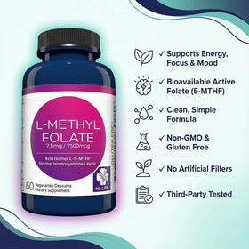 MD.LIFE L-Methylfolate 7,5 mg ouvert avec capsules visibles