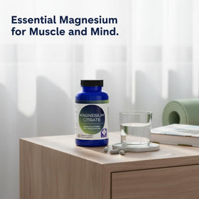 MD.LIFE magnésium citrate capsules sur une surface blanche
