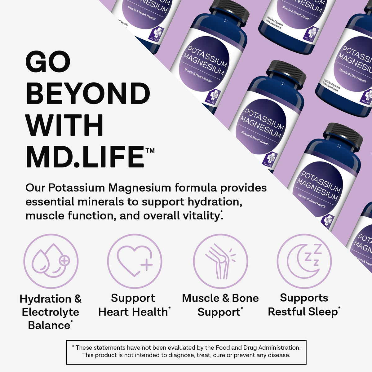 MD.LIFE Potassium Magnésium capsules avec étiquette