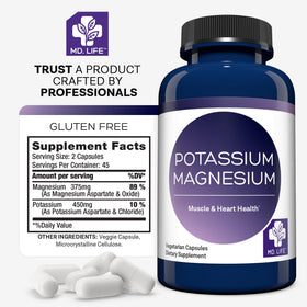 MD.LIFE Potassium Magnésium capsules avec ingrédients