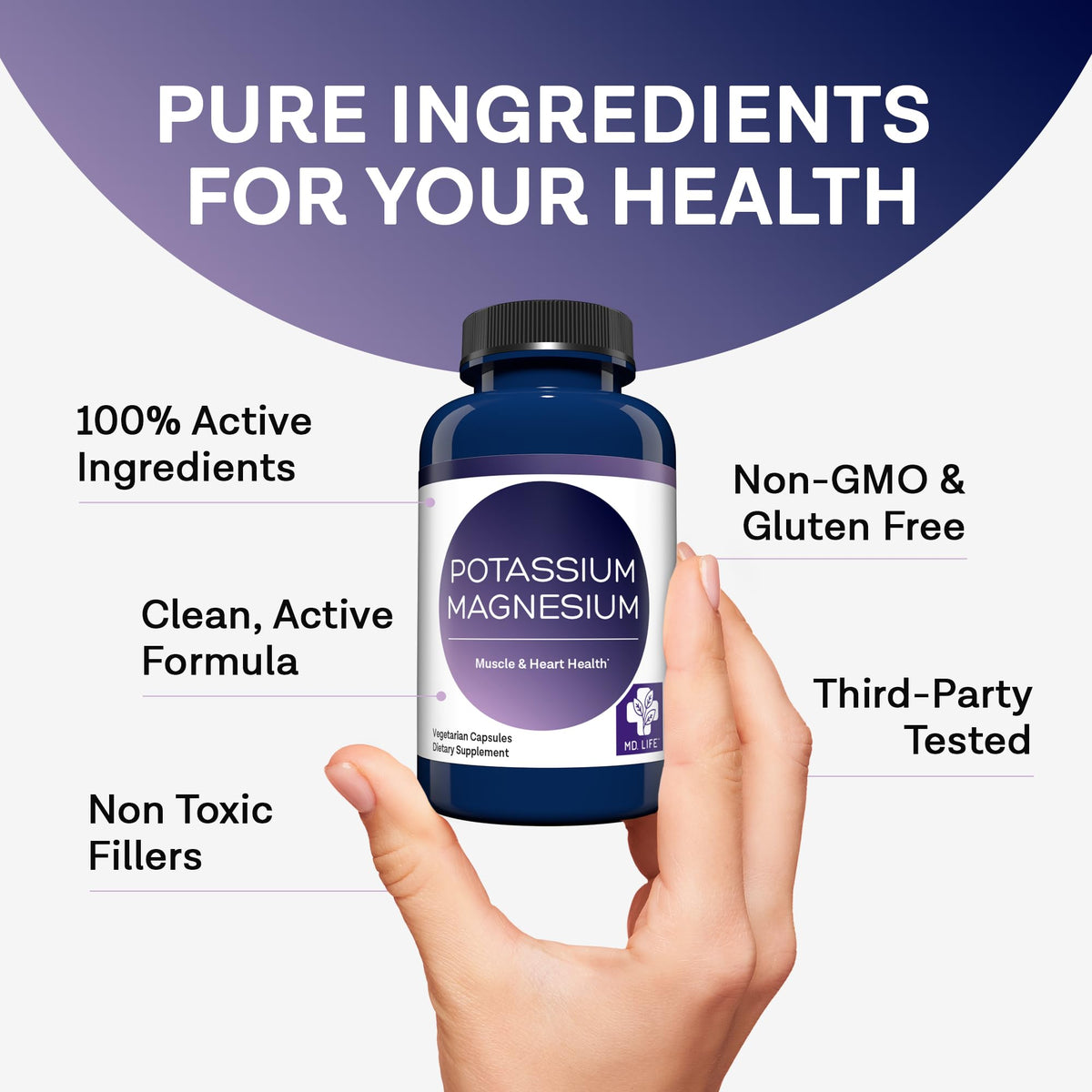 MD.LIFE Potassium Magnésium capsules en mode de vie actif