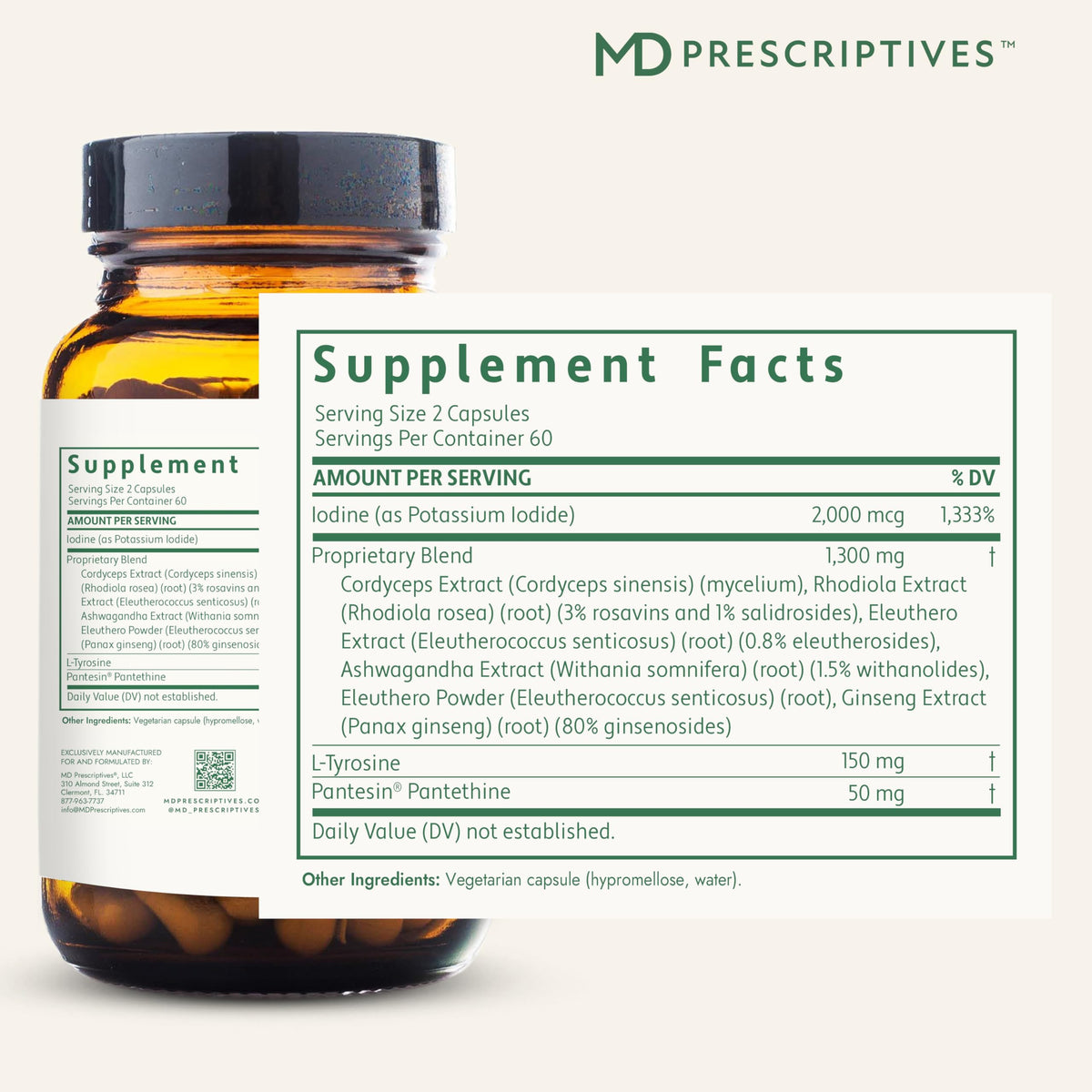 MD Prescriptives Adrenal Forte flacon avec capsules
