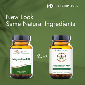 MD Prescriptives Magnésium 475 mg - capsules dans un verre