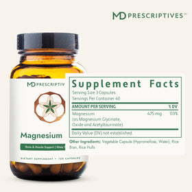 MD Prescriptives Magnésium 475 mg - emballage et capsules