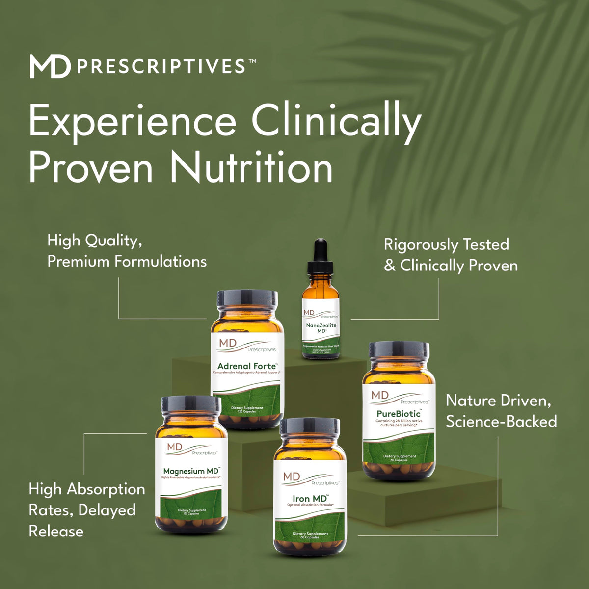 MD Prescriptives PureBiotic, capsules dans un verre d'eau