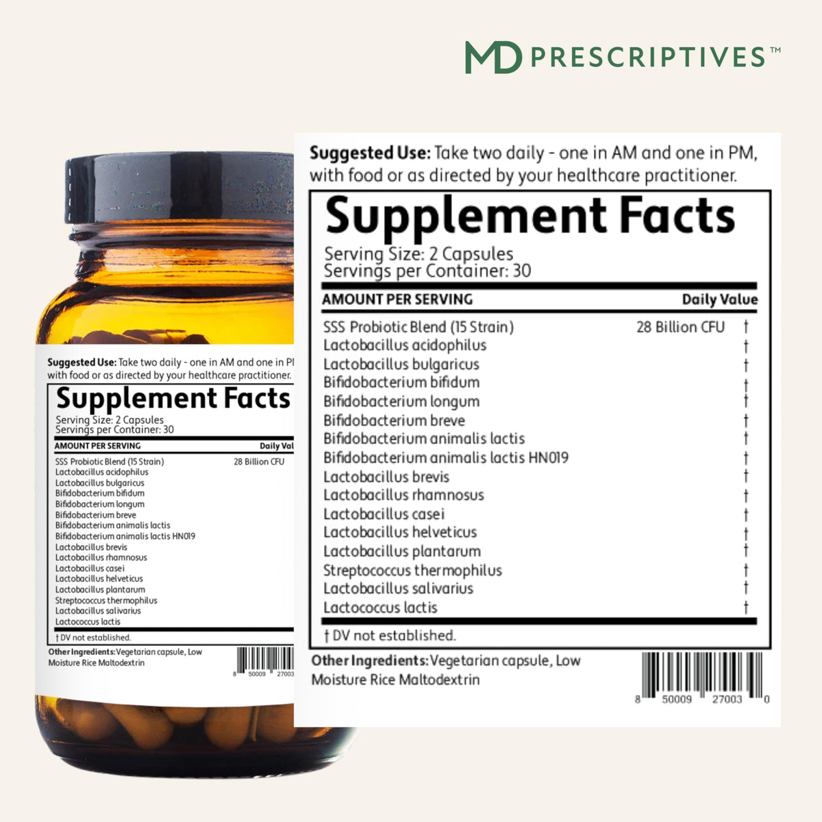 MD Prescriptives PureBiotic capsules, présentation des capsules