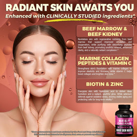 MD Supplements Complément Alimentaire aux Organes de Bœuf 150 Caps capsules sur une table