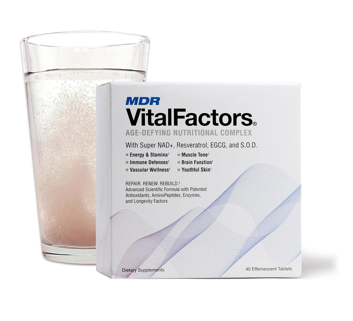 MDR VitalFactors Mélange de Boisson Effervescent NAD+ emballage avant