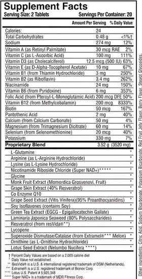 MDR VitalFactors Mélange de Boisson Effervescent NAD+ vue de côté