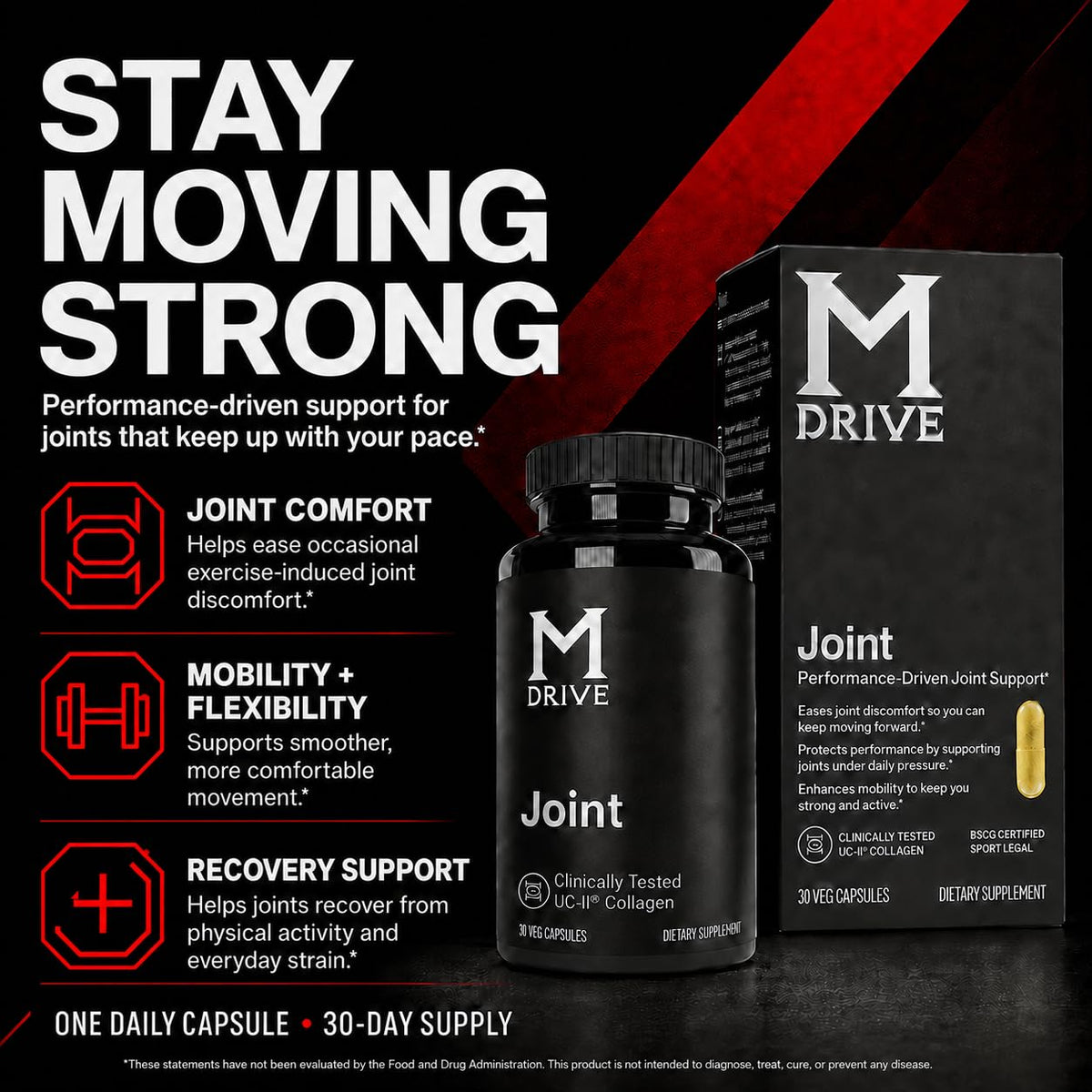 Mdrive Capsules végétales de soutien articulaire, emballage