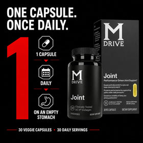 Mdrive Complément Alimentaire, capsules sur une table en bois