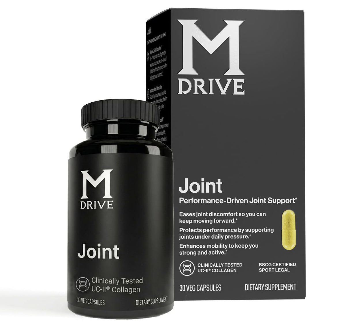 Mdrive Complément Alimentaire pour Articulations 30 Capsules Végétales, vue de face