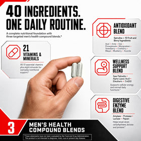 Mdrive Multivitamine Quotidienne Homme 90 capsules ouvertes