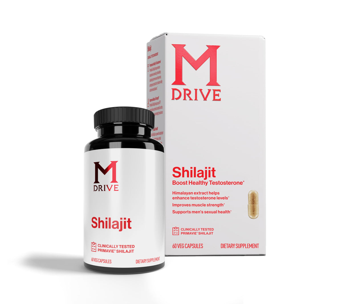 Mdrive Shilajit 60 capsules végétales avant avec étiquette
