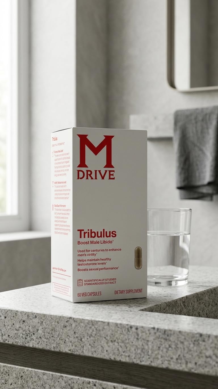 Mdrive Tribulus Terrestris 60 capsules sur un fond neutre