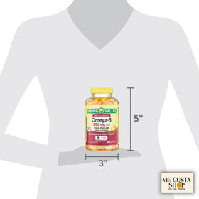 ME GUSTA SHOP Omega 3 500mg 180 gélules d'huile de poisson à côté d'autres suppléments