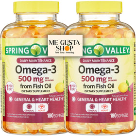 ME GUSTA SHOP Omega 3 500mg 180 gélules d'huile de poisson face