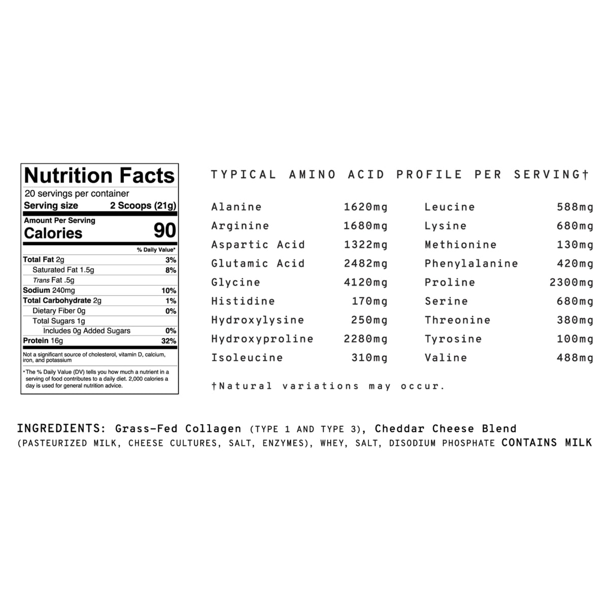 Meal support Poudre de Protéine Salée 440g vue de dos