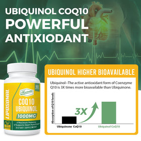 Mecinalis CoQ10 Ubiquinol 1000mg gélules molles avec étiquette
