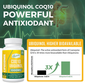 Mecinalis CoQ10 Ubiquinol 1000mg gélules sur une table