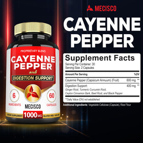 Mecisco 6in1 Capsules de Poivre de Cayenne arrière de l'emballage