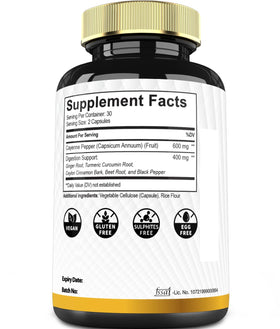 Mecisco 6in1 Capsules de Poivre de Cayenne avec autres compléments