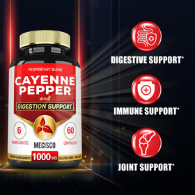 Mecisco 6in1 Capsules de Poivre de Cayenne côté avec étiquettes