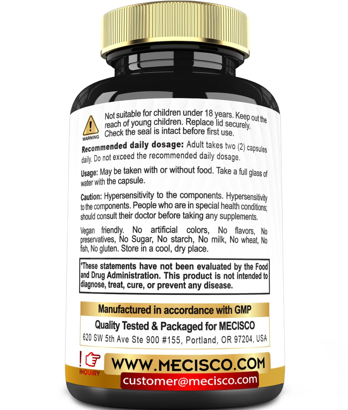 Mecisco 6in1 Capsules de Poivre de Cayenne en gros plan