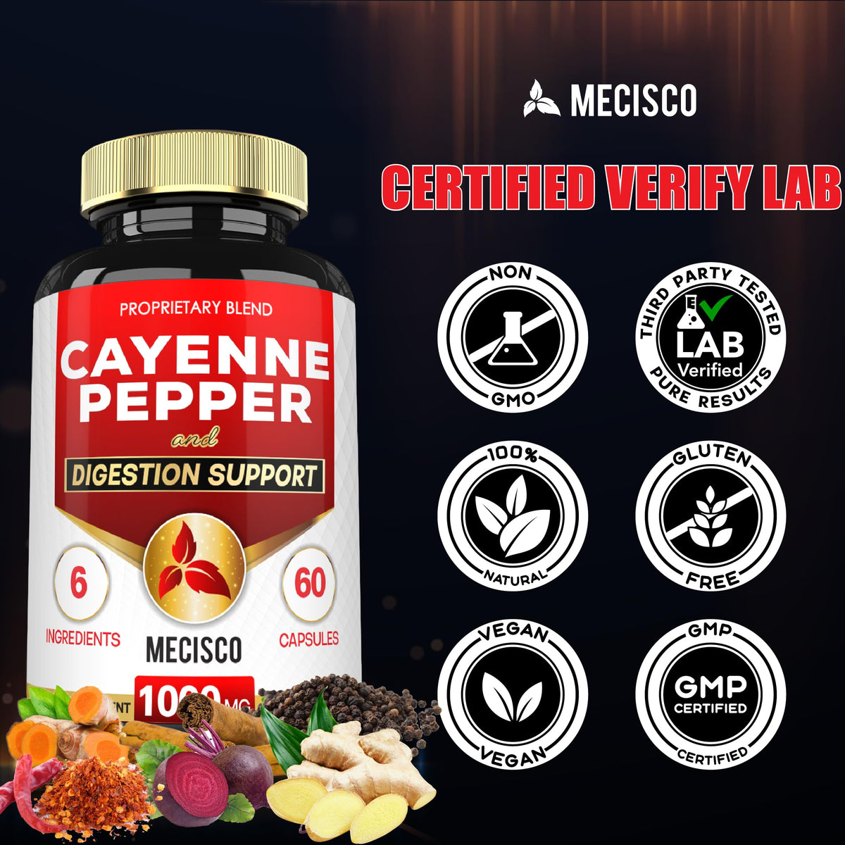 Mecisco 6in1 Capsules de Poivre de Cayenne en mode de vie actif