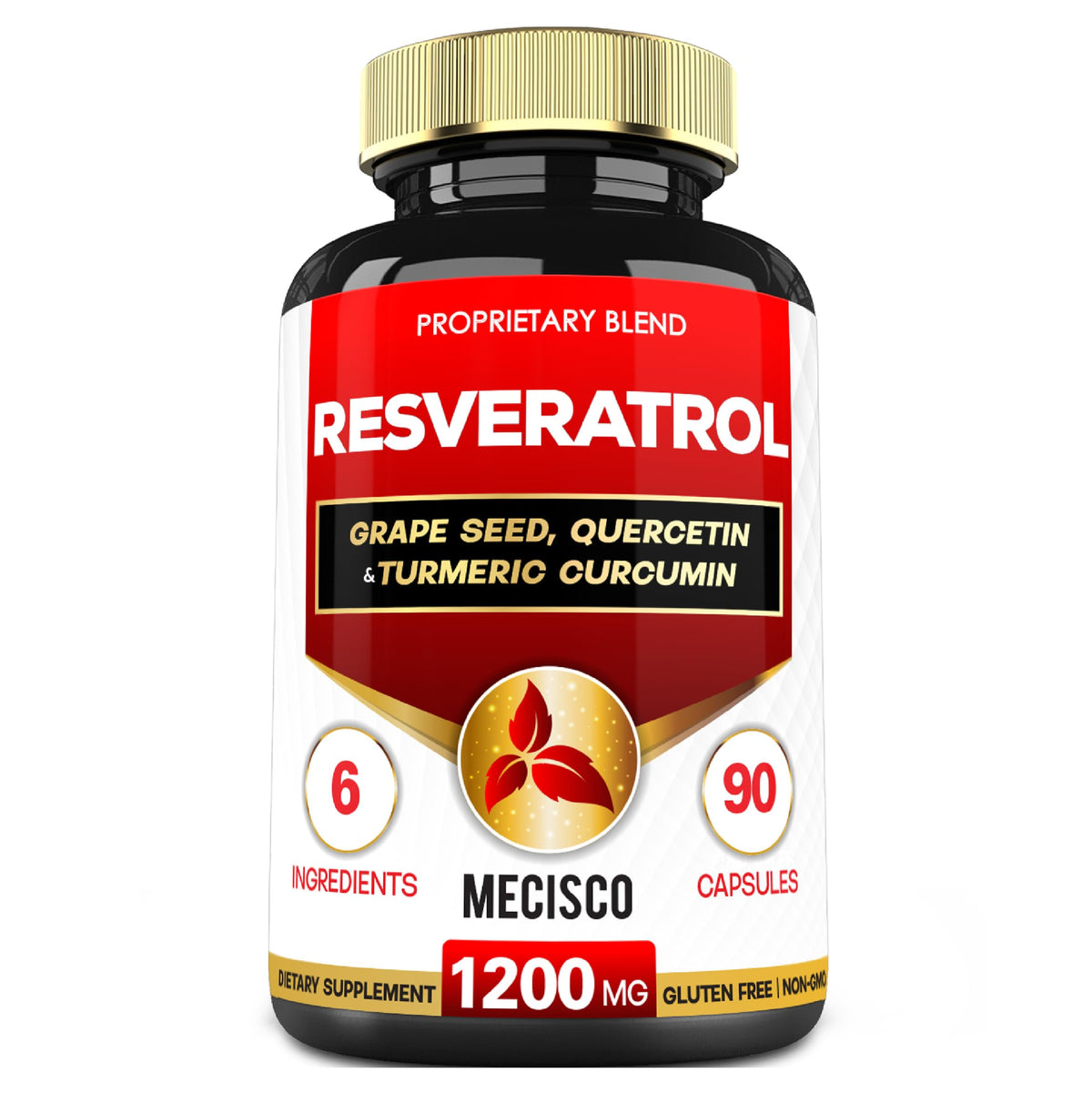Mecisco Trans-Resvératrol 1000mg 90 capsules vue de face