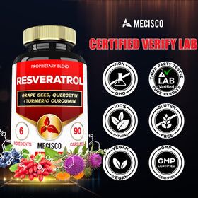 Mecisco Trans-Resvératrol 1000mg avec gobelet d'eau
