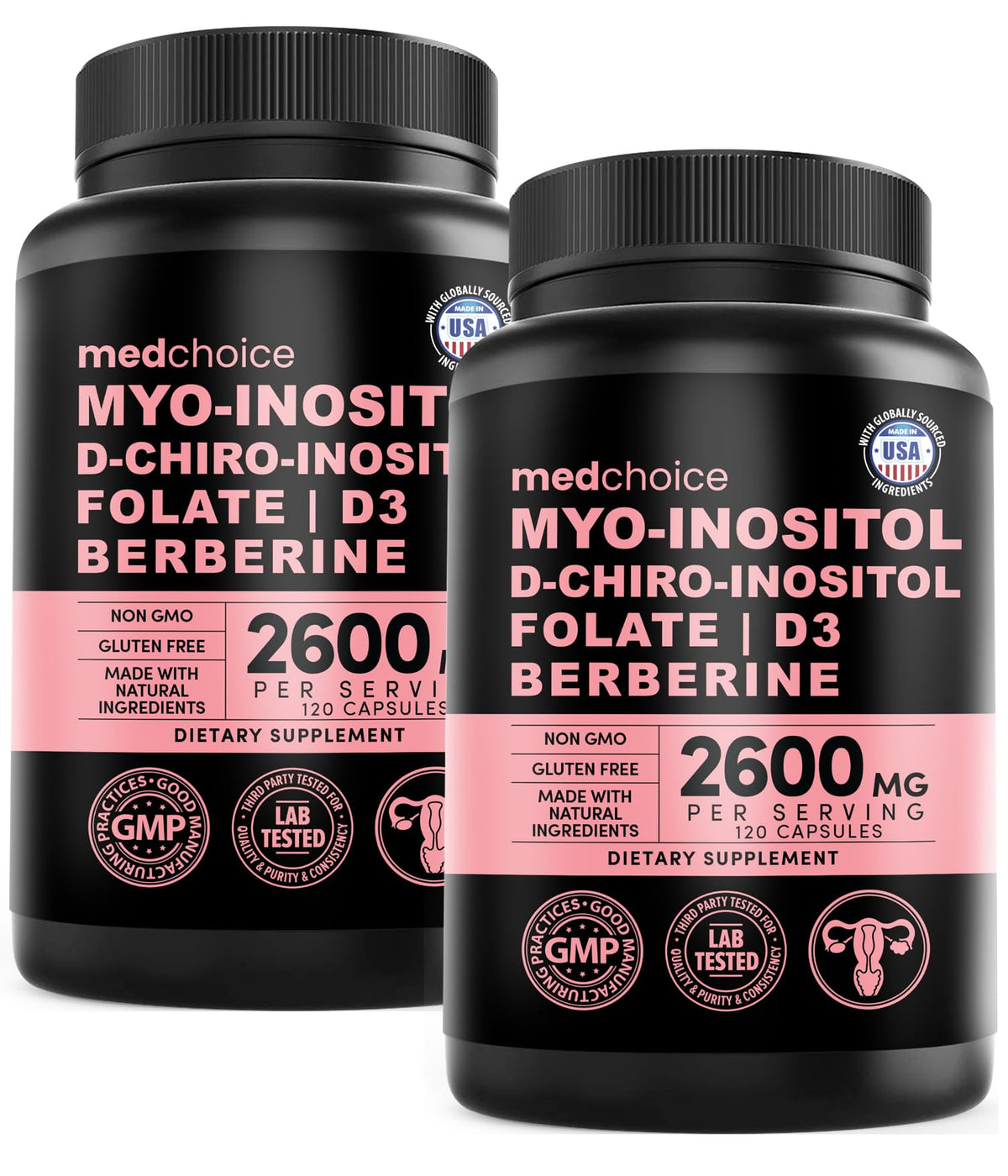 MEDCHOICE Complément Alimentaire Inositol 14-en-1 120 capsules vue de face