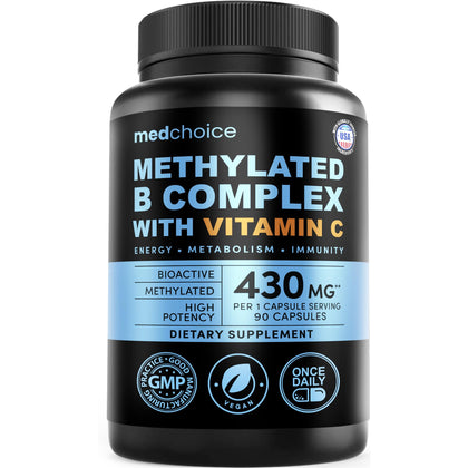 MEDCHOICE Complexe de Vitamines B 9-en-1 avant avec emballage