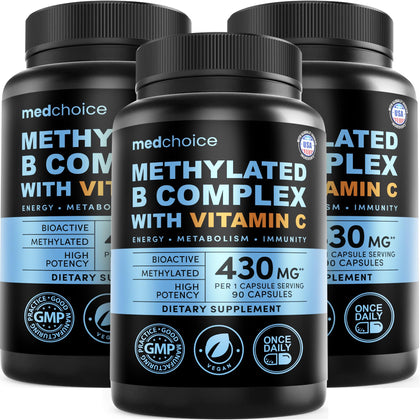 MEDCHOICE Complexe Vitaminique B 9-en-1 Methylé 270 Servings front view