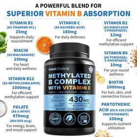 MEDCHOICE Complexe Vitaminique B 9-en-1 Methylé packaging details