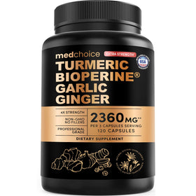 MEDCHOICE Curcuma Bio Extra Fort 120 capsules, vue de face