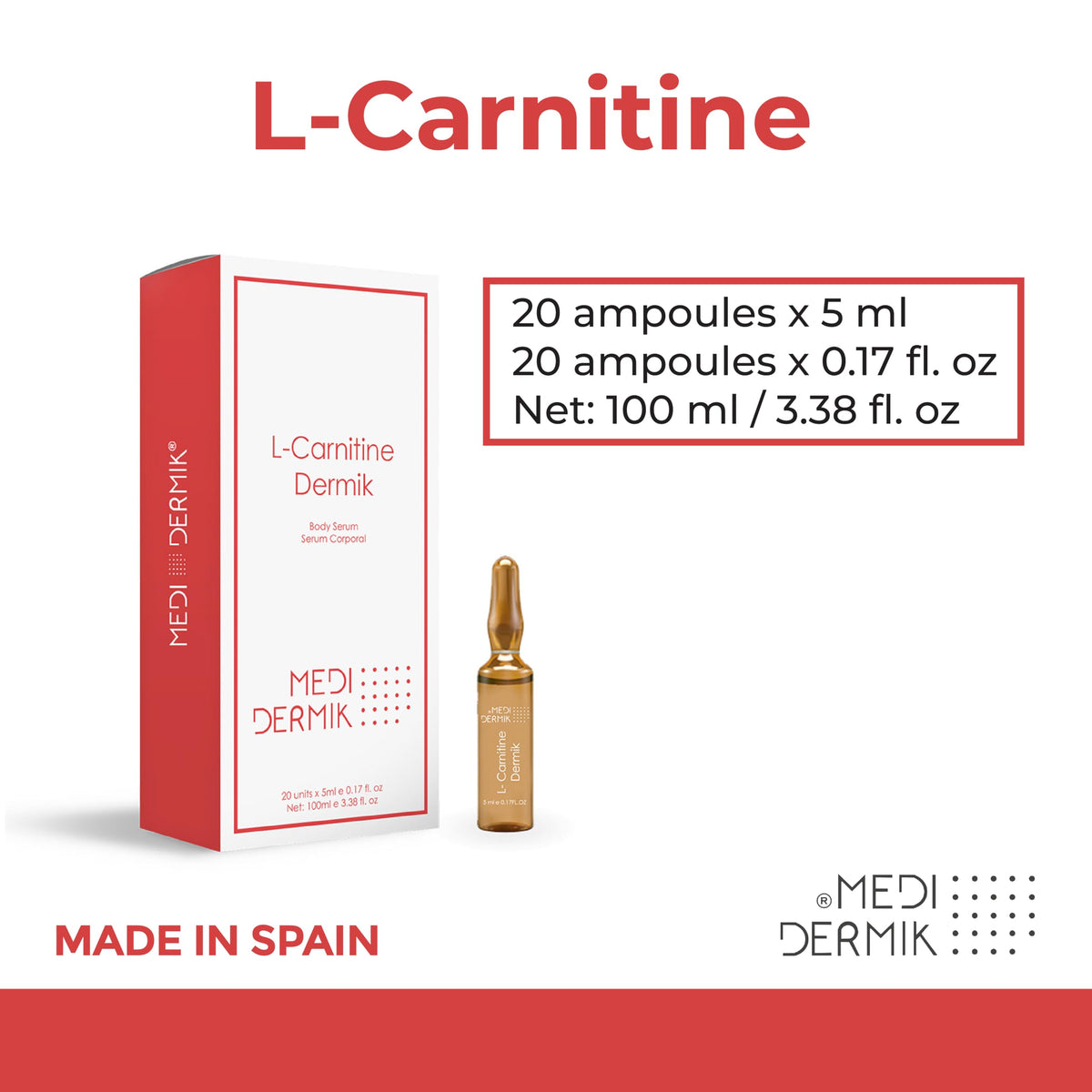 MediDermik L-Carnitine Dermik détails des ampoules