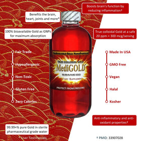 MediGOLD® vu de côté, étiquette claire