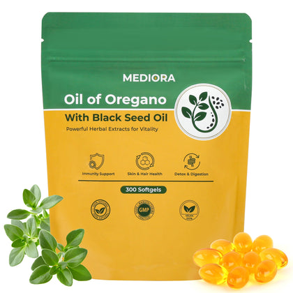 Mediora Huile d'Origan et Huile de Nigelle 300 gélules flacon avant