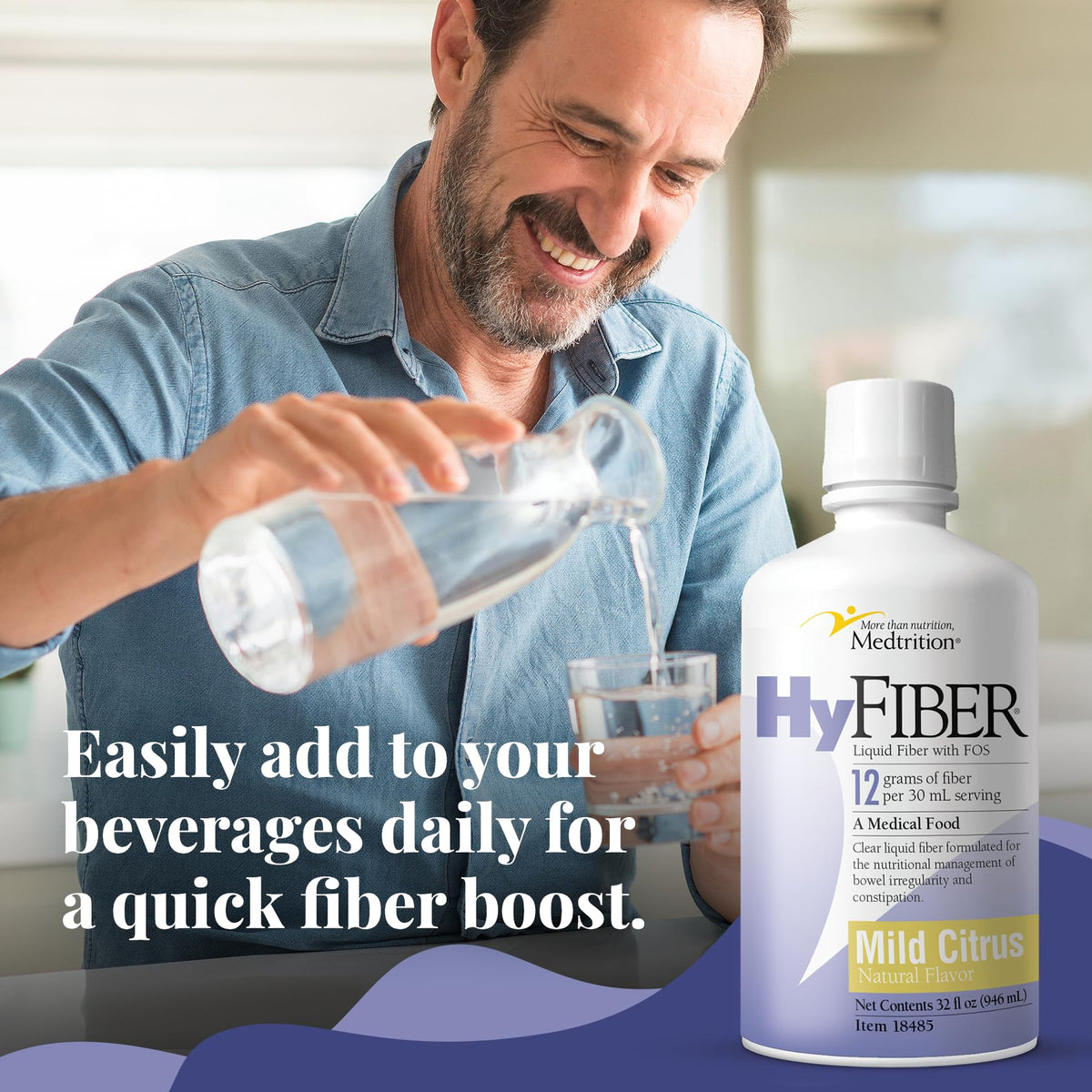 Medtrition HyFiber 32 fl oz étiquette détaillée