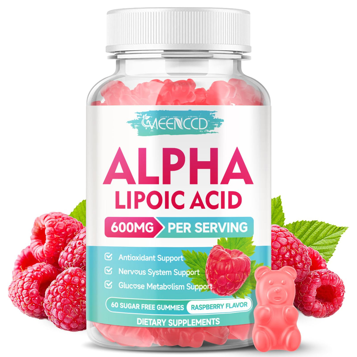 MEENCCD Gummies Acide Alpha-Lipoïque 600mg packaging avant