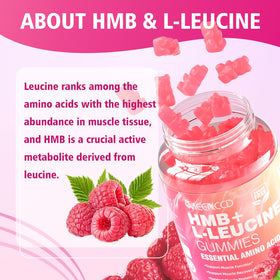 MEENCCD Gummies HMB et L-Leucine 120 pièces, présentation en lifestyle