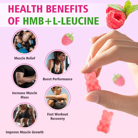 MEENCCD Gummies HMB et L-Leucine 120 pièces, texture et couleur des gummies