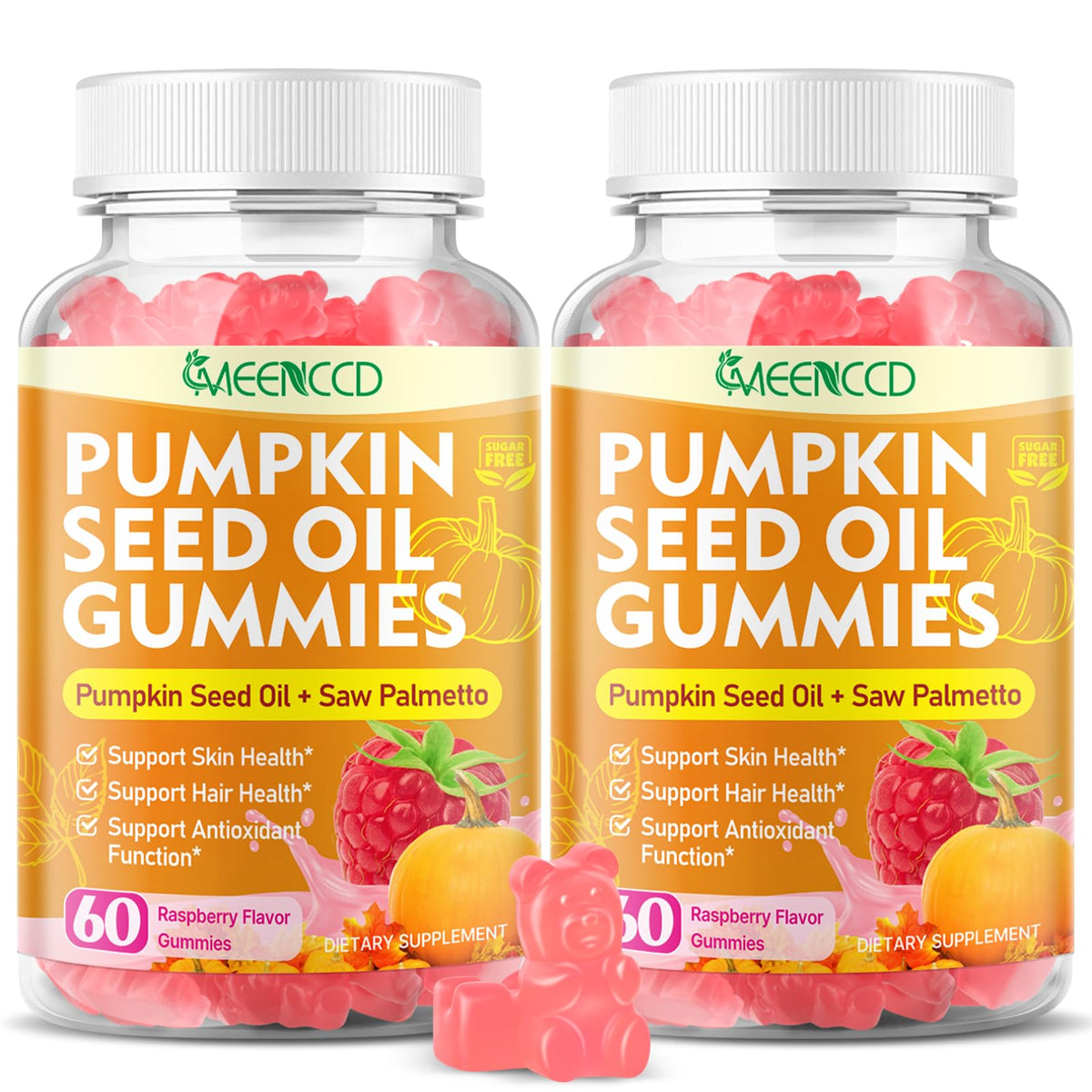 MEENCCD Gummies Huile de Graines de Citrouille 372g vue de face