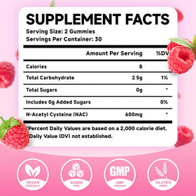 MEENCCD Gummies NAC 600mg 60 pièces emballage