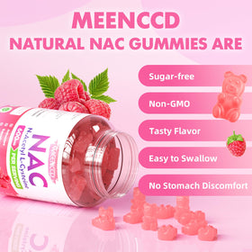 MEENCCD Gummies NAC 600mg compotes à la framboise