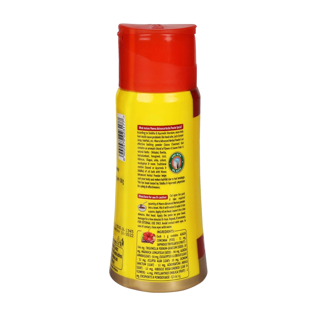 Meera Poudre Lavante Capillaire Avancée 150g emballage