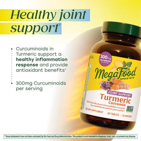 MegaFood Complément Alimentaire Curcuma 300 mg Curcuminoïdes - informations nutritionnelles